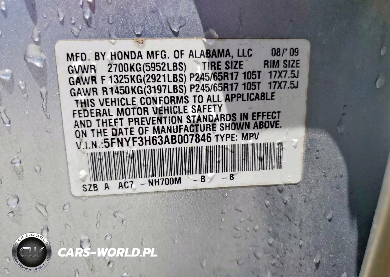 2010 Honda Pilot Exl VIN:5FNYF3H63AB007846 - 12