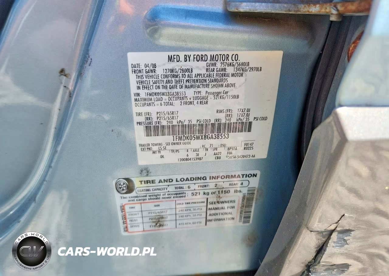 2008 Ford Taurus X VIN:1FMDK05WX8GA38553 - 13