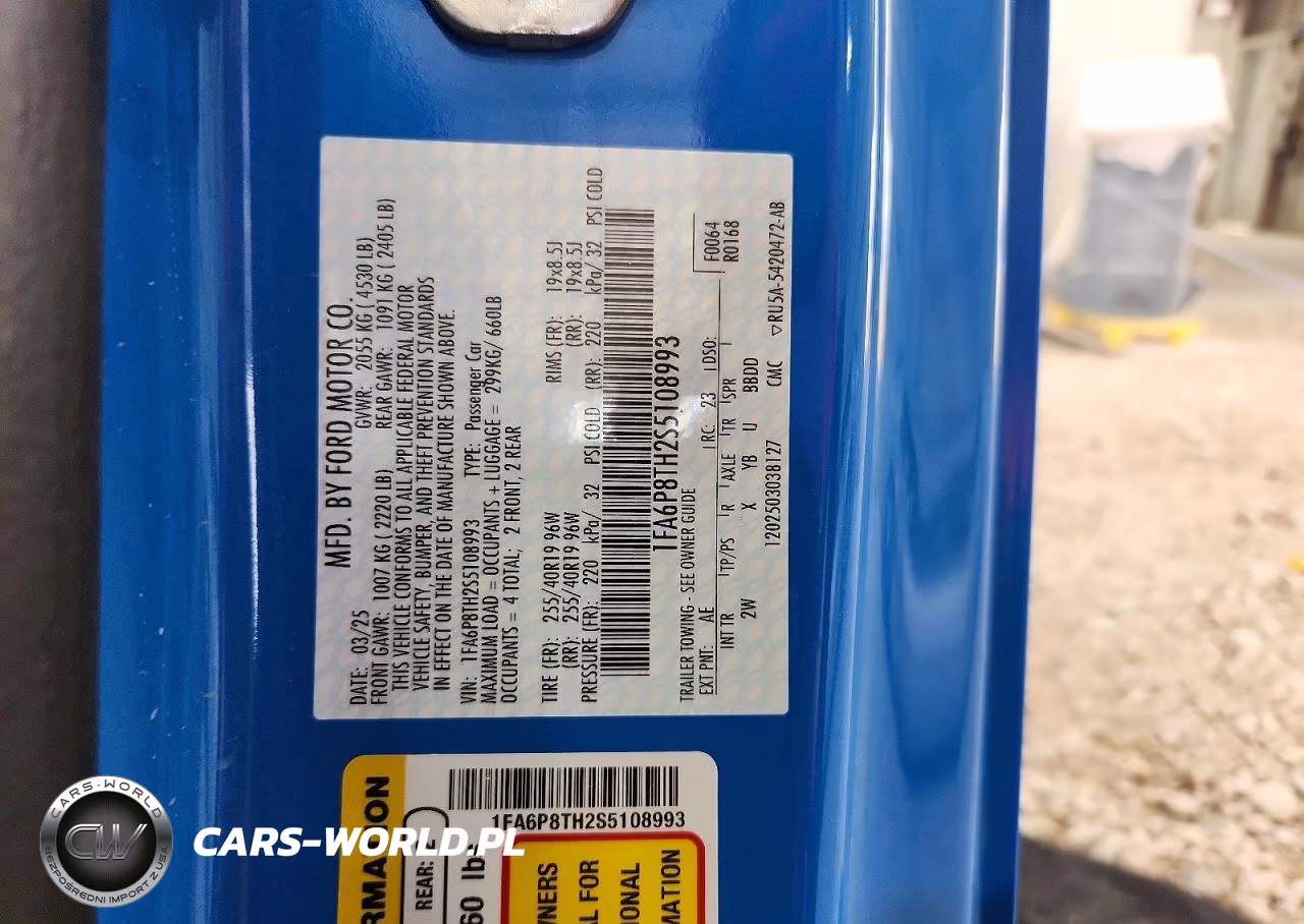 2025 Ford Mustang VIN:1FA6P8TH2S5108993 - 12
