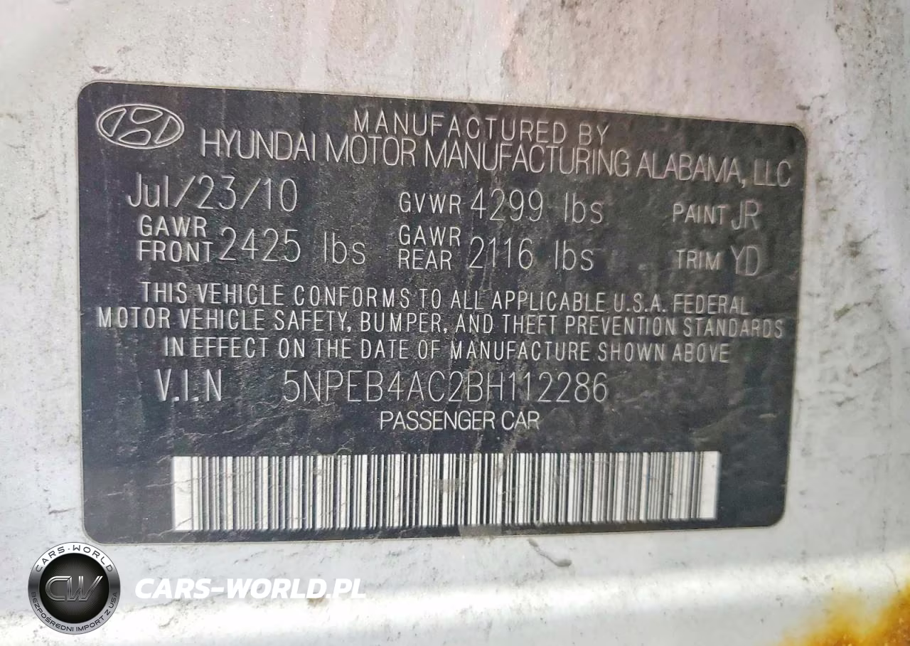 2011 Hyundai Sonata Gls VIN:5NPEB4AC2BH112286 - 12
