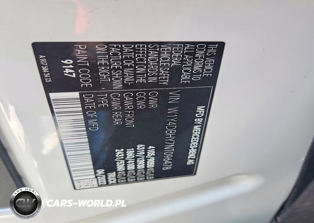 2022 Mercedes-Benz Sprinter 2500 VIN:W1Y4DBHY7NT096478 - 13