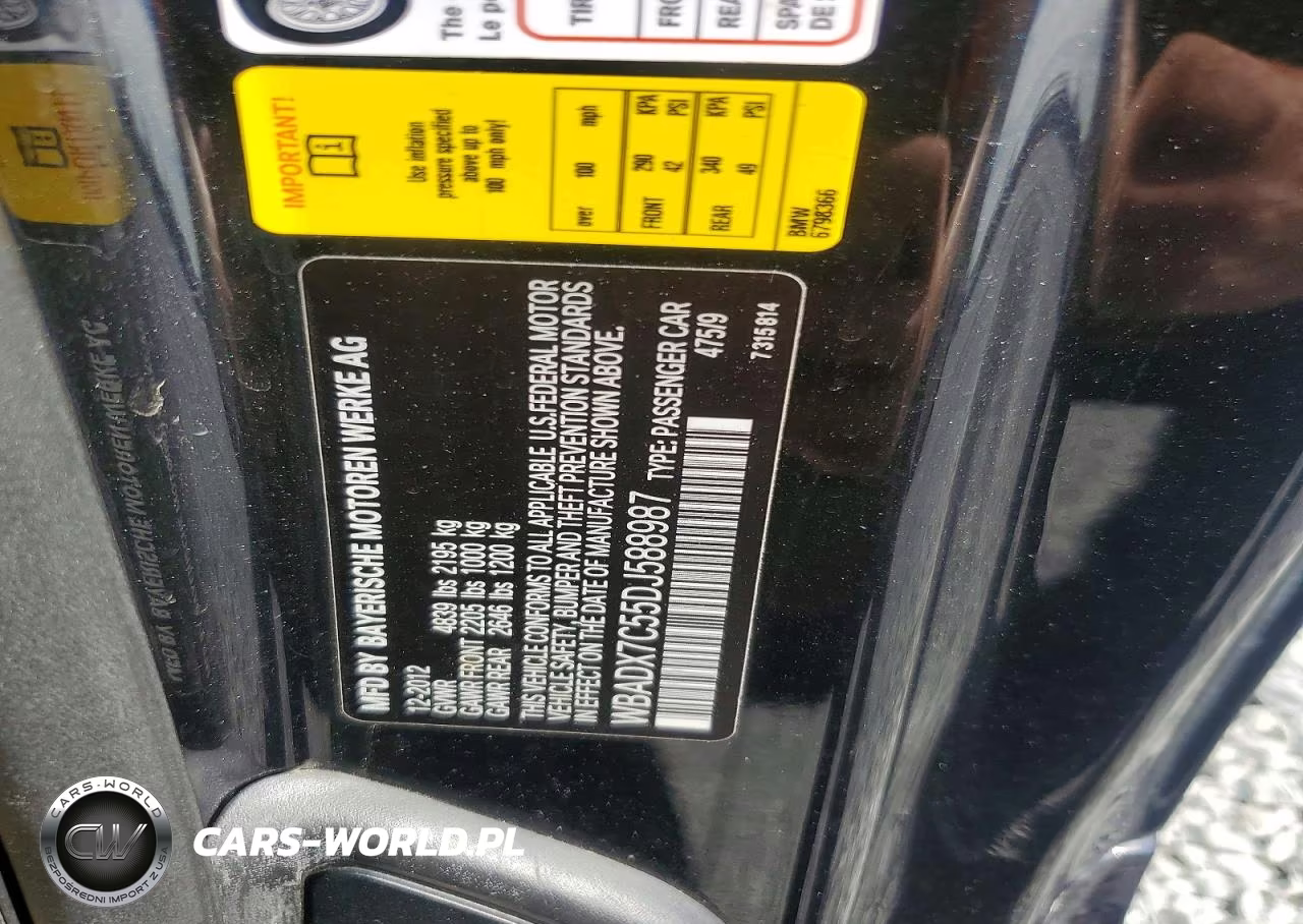 2013 BMW 335 I VIN:WBADX7C55DJ588987 - 12