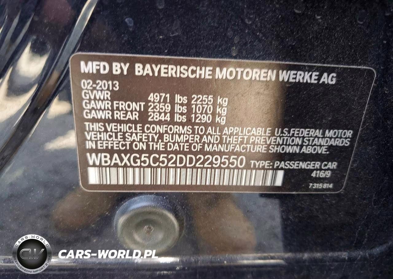 2013 BMW 528 I VIN:WBAXG5C52DD229550 - 12