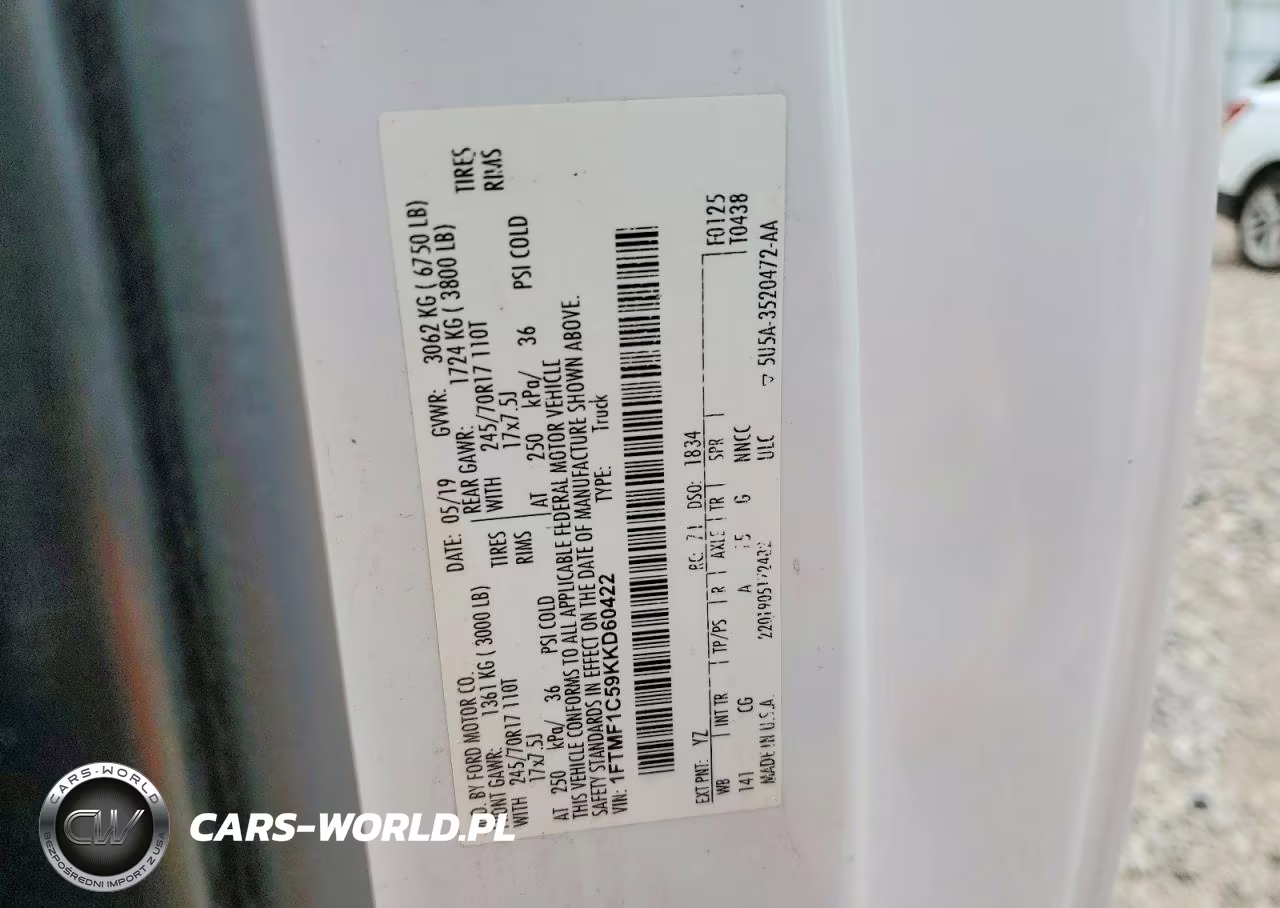 2019 Ford F150 VIN:1FTMF1C59KKD60422 - 12