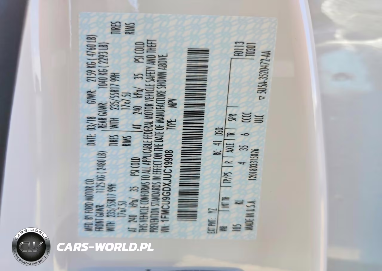 2018 Ford Escape Se VIN:1FMCU9GDXJUC19908 - 12