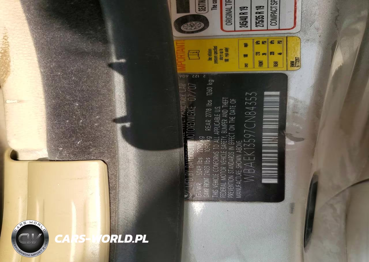 2007 BMW 650 I VIN:WBAEK13597CN84353 - 12