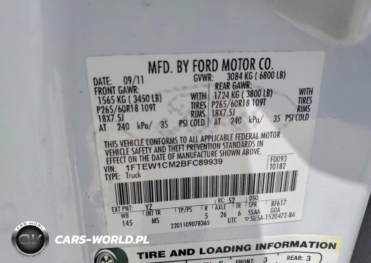 2011 Ford F150 Supercrew VIN:1FTEW1CM2BFC89939 - 12