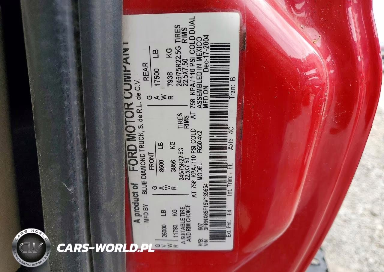 2005 Ford F650 Super Duty VIN:3FRNX65F15V139654 - 12
