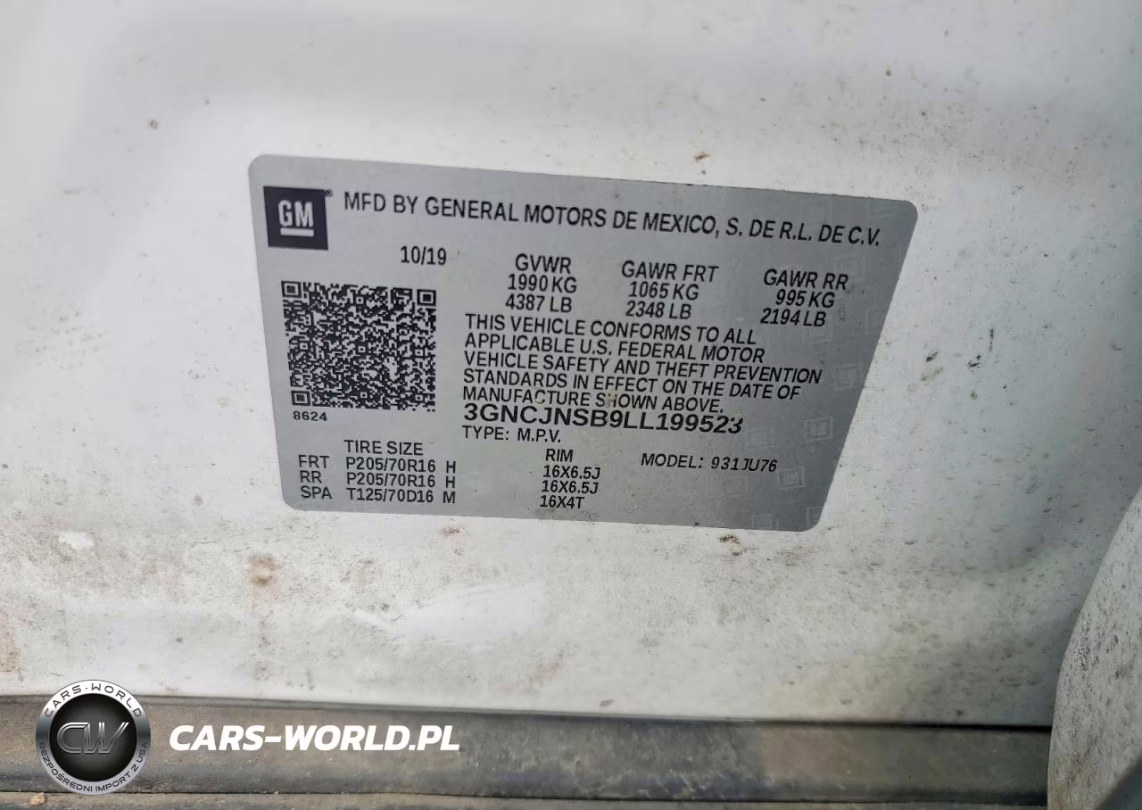 2020 Chevrolet Trax Ls VIN:3GNCJNSB9LL199523 - 12