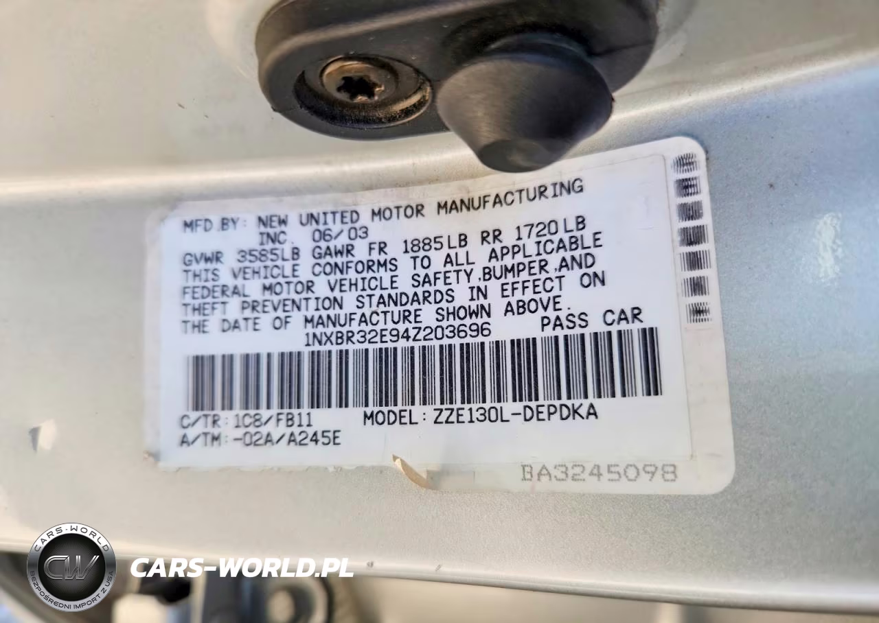 2004 Toyota Corolla Ce VIN:1NXBR32E94Z203696 - 12