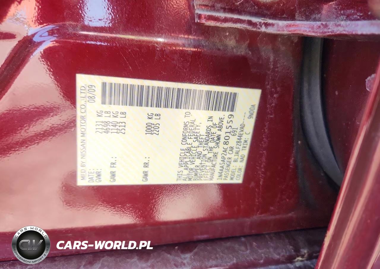 2010 Nissan Maxima 3.5 S VIN:1N4AA5AP2AC801559 - 12