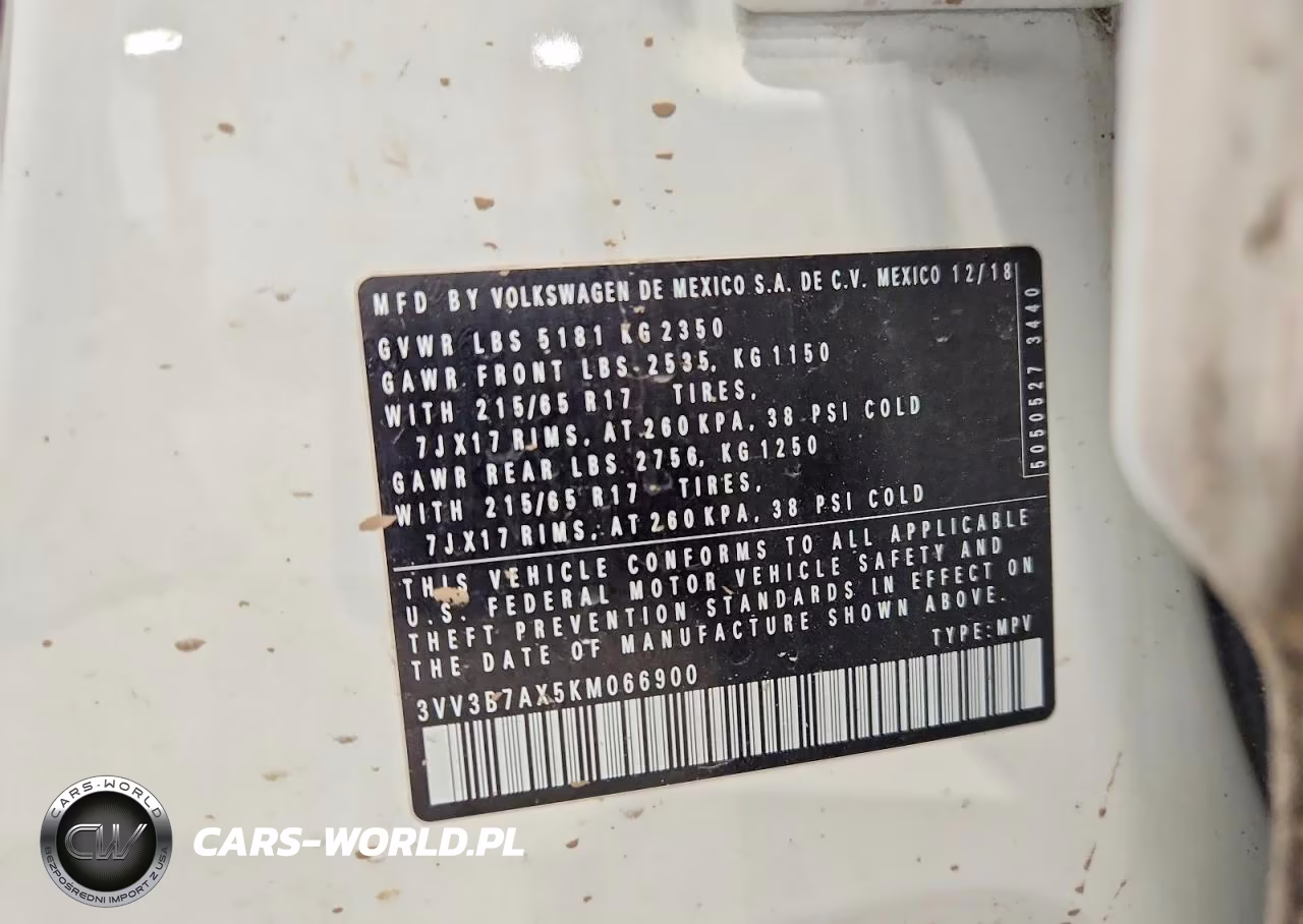 2019 Volkswagen Tiguan Se VIN:3VV3B7AX5KM066900 - 13