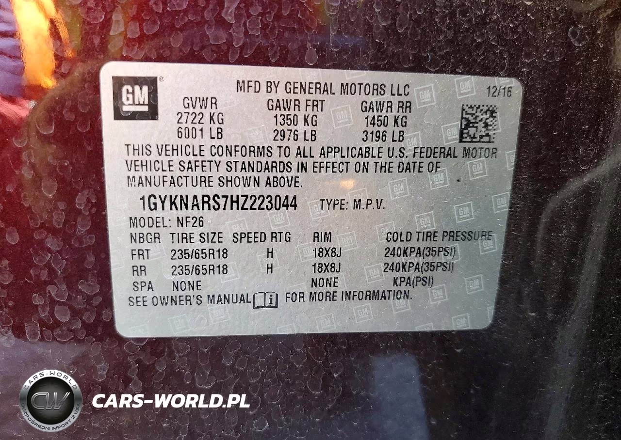 2017 Cadillac Xt5 VIN:1GYKNARS7HZ223044 - 13