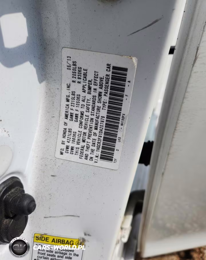 2013 Honda Accord Exl VIN:1HGCR2F81DA207879 - 12