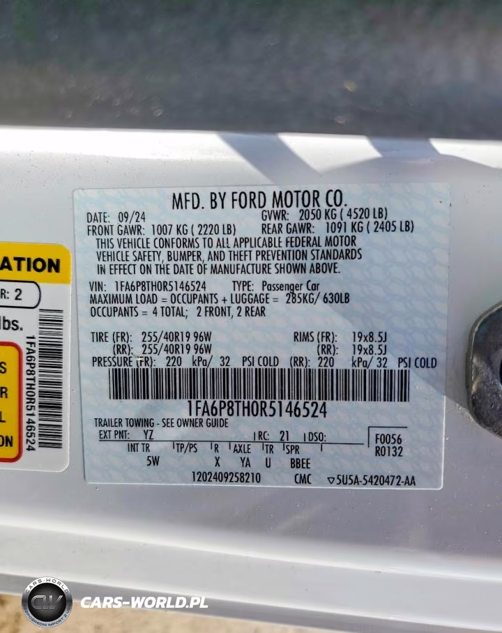 2024 Ford Mustang VIN:1FA6P8TH0R5146524 - 12