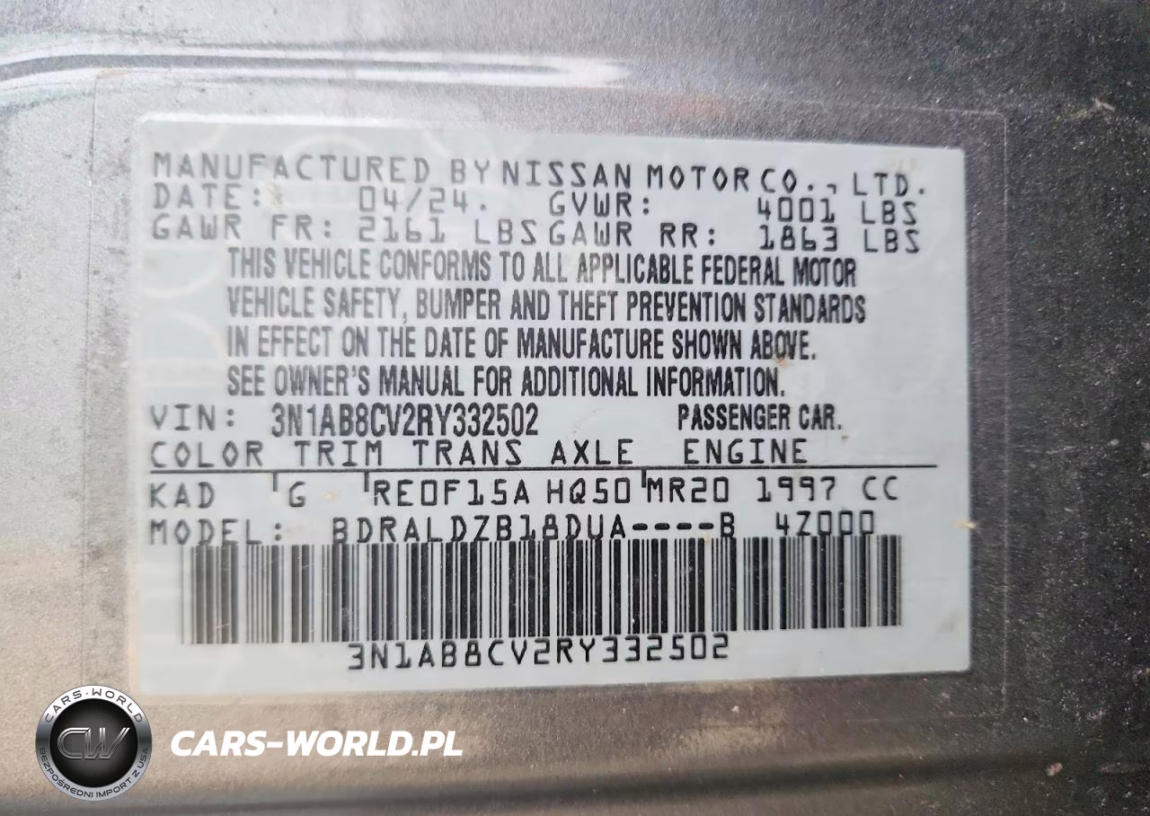 2024 Nissan Sentra Sv VIN:3N1AB8CV2RY332502 - 12