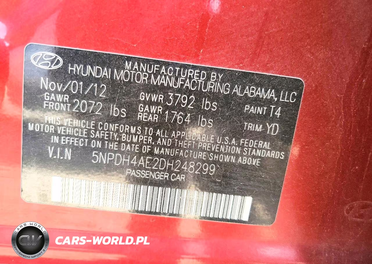 2013 Hyundai Elantra Gls VIN:5NPDH4AE2DH248299 - 13