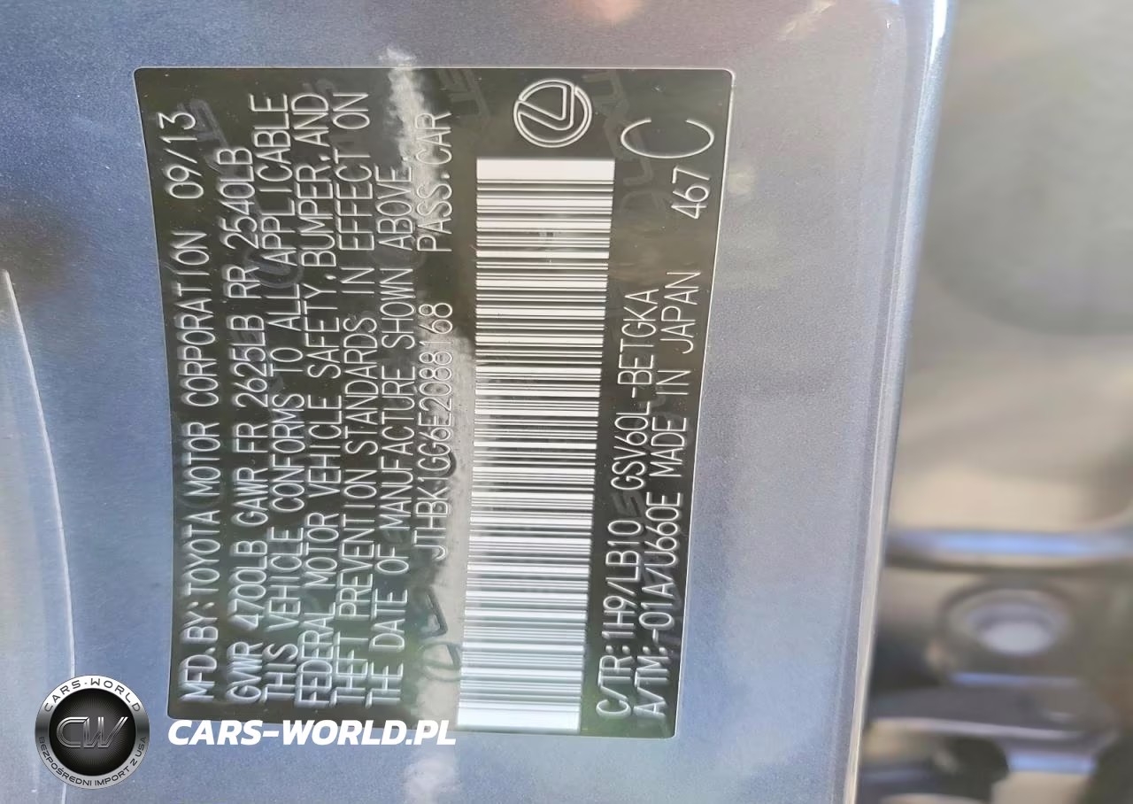 2014 Lexus Es 350 VIN:JTHBK1GG6E2088168 - 12
