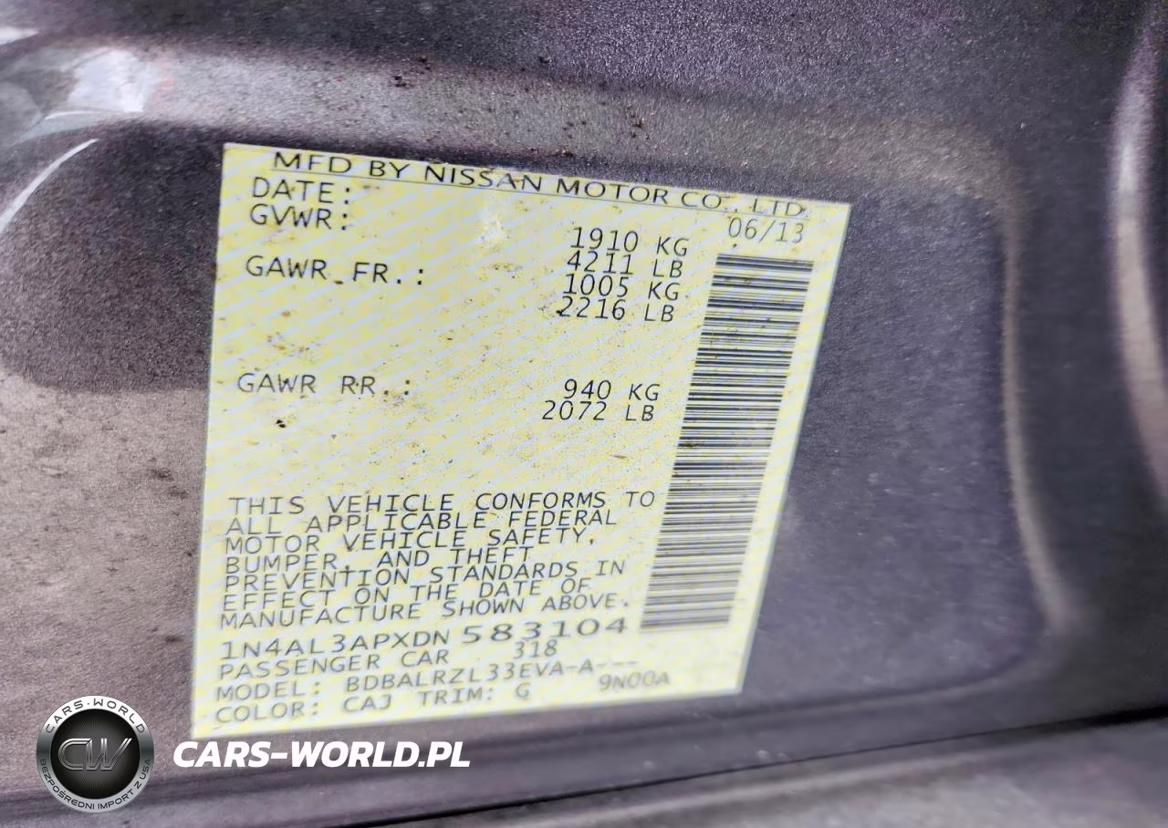 2013 Nissan Altima 2.5 VIN:1N4AL3APXDN583104 - 13