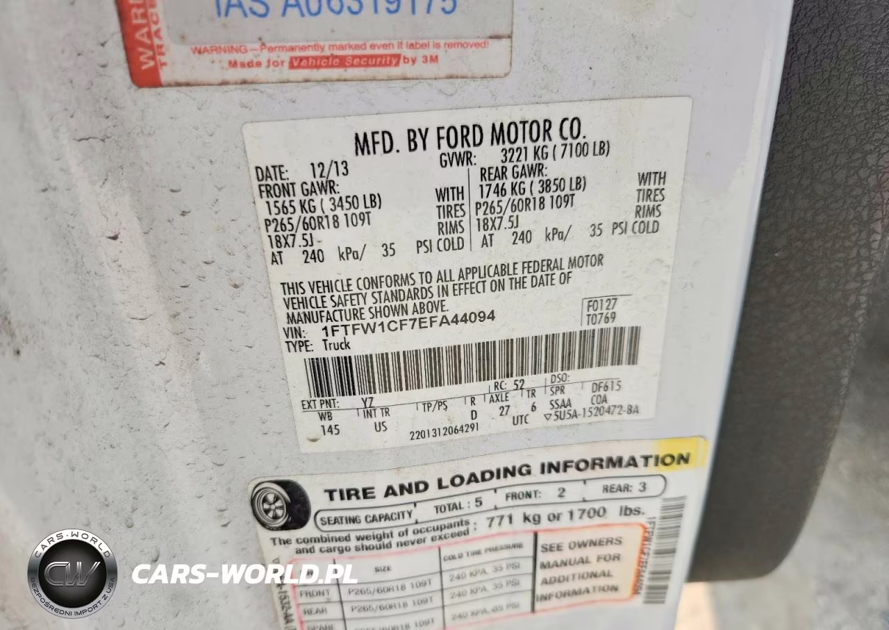 2014 Ford F150 Supercrew VIN:1FTFW1CF7EFA44094 - 12