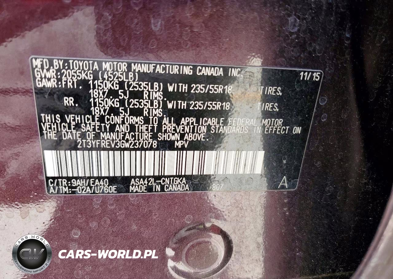 2016 Toyota Rav4 Limited VIN:2T3YFREV3GW237078 - 14