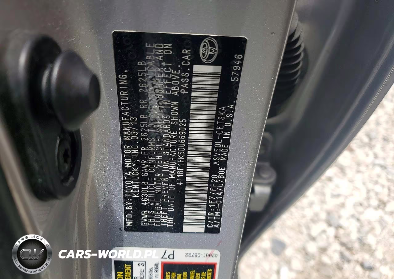 2013 Toyota Camry Se VIN:4T1BF1FK5DU669025 - 13