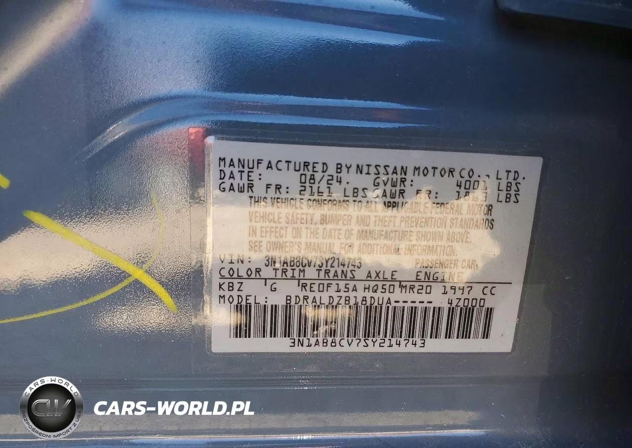 2025 Nissan Sentra Sv VIN:3N1AB8CV7SY214743 - 12