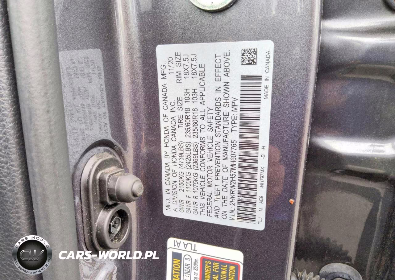 2021 Honda Cr-V Ex VIN:2HKRW2H57MH607765 - 13