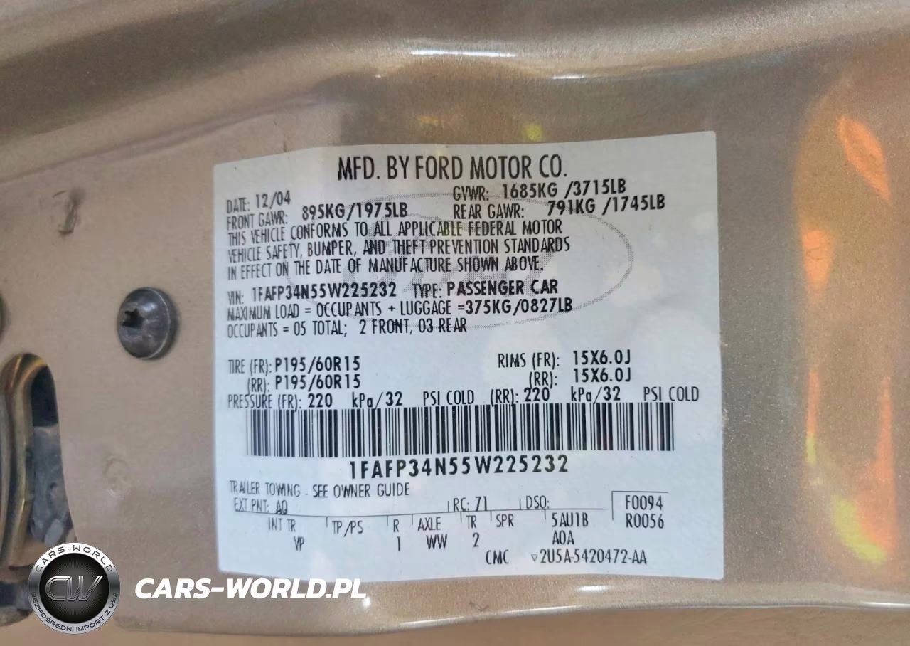 2005 Ford Focus Zx4 VIN:1FAFP34N55W225232 - 12