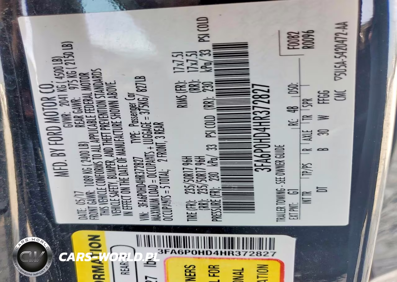 2017 Ford Fusion Se VIN:3FA6P0HD4HR372827 - 12
