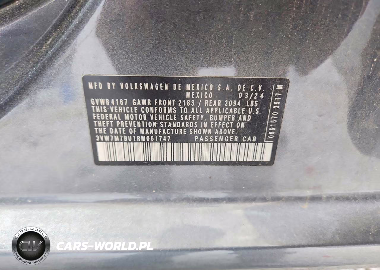 2024 Volkswagen Jetta Se VIN:3VW7M7BU1RM061747 - 12