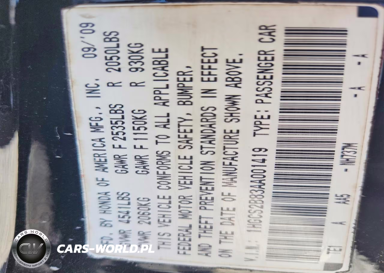 2010 Honda Accord Exl VIN:1HGCS2B83AA001419 - 12