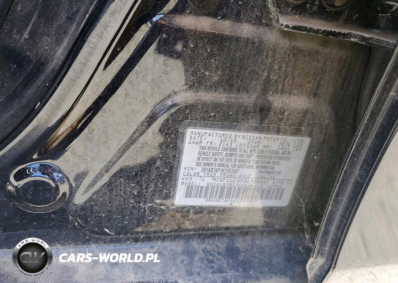2019 Nissan Sentra S VIN:3N1AB7AP1KY257487 - 12