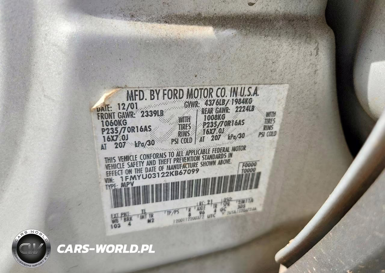 2002 Ford Escape Xlt VIN:1FMYU03122KB67099 - 13
