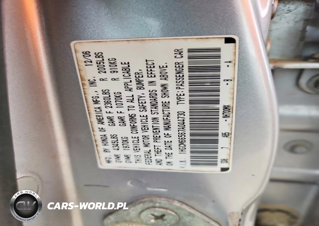 2007 Honda Accord Ex VIN:1HGCM66567A044730 - 12
