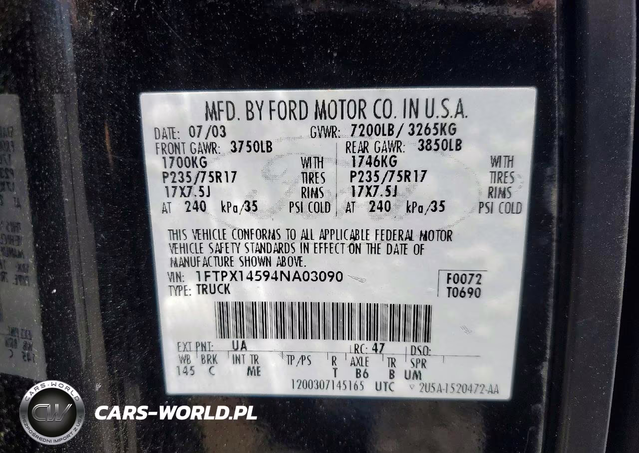 2004 Ford F150 VIN:1FTPX14594NA03090 - 12