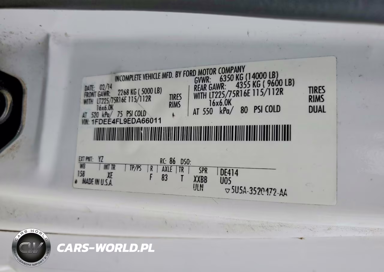 2014 Ford Econoline E450 Super Duty Cutaway Van VIN:1FDEE4FL9EDA66011 - 13