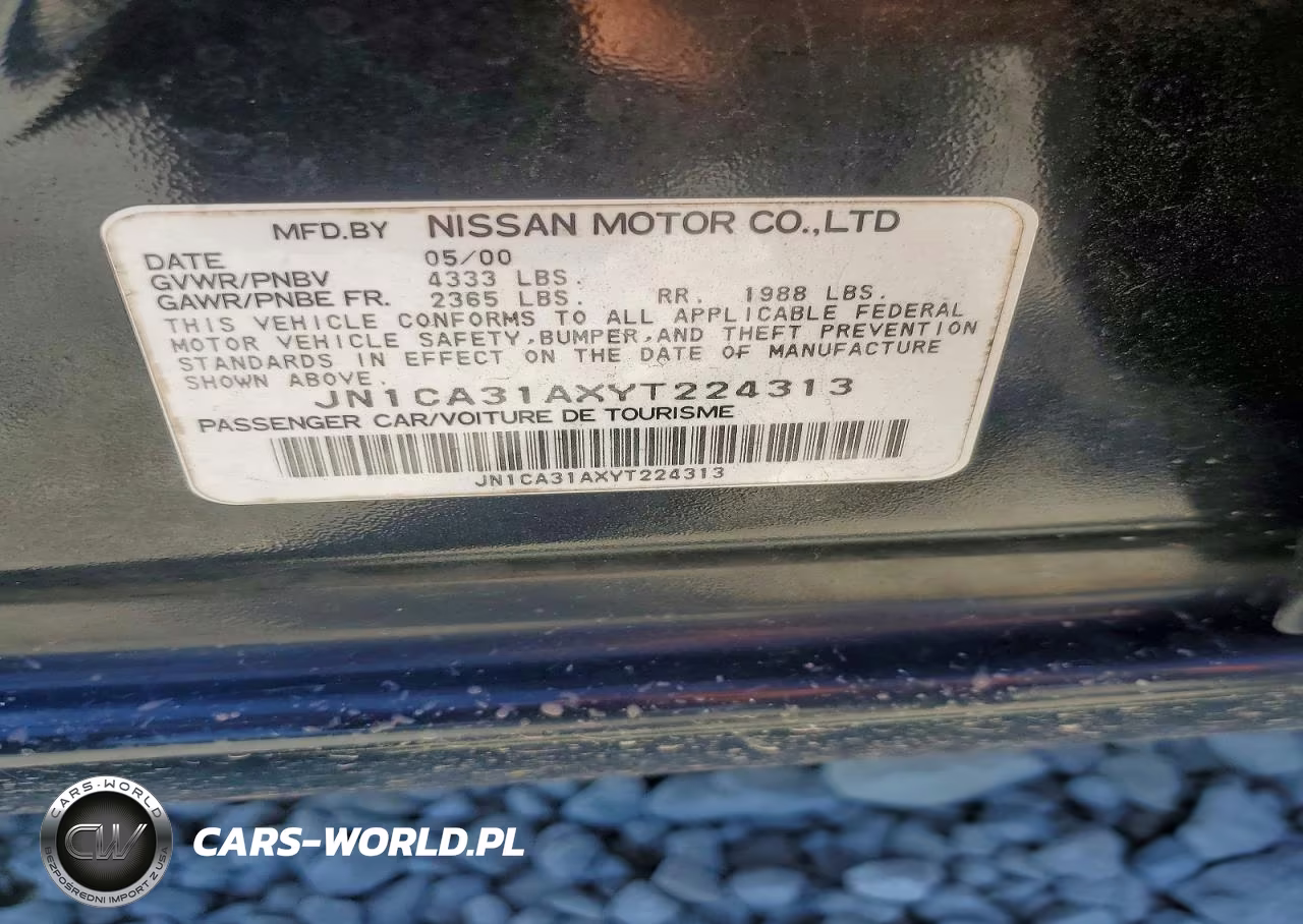 2000 Nissan Maxima Gxe VIN:JN1CA31AXYT224313 - 12