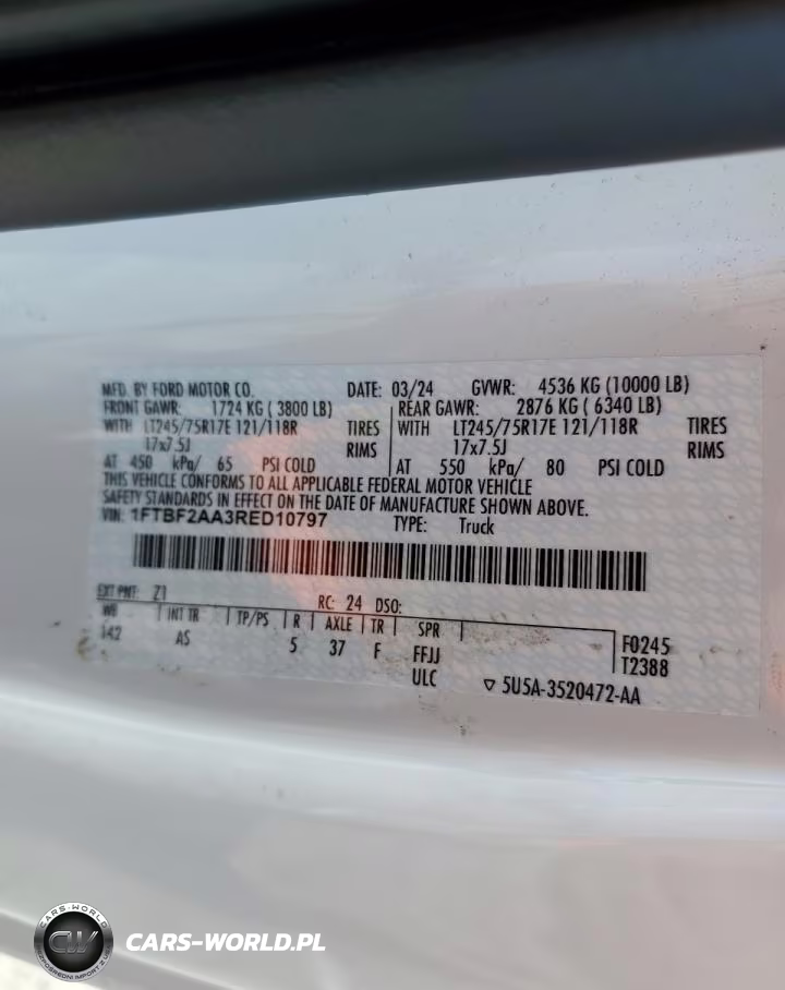 2024 Ford F250 Super Duty VIN:1FTBF2AA3RED10797 - 12