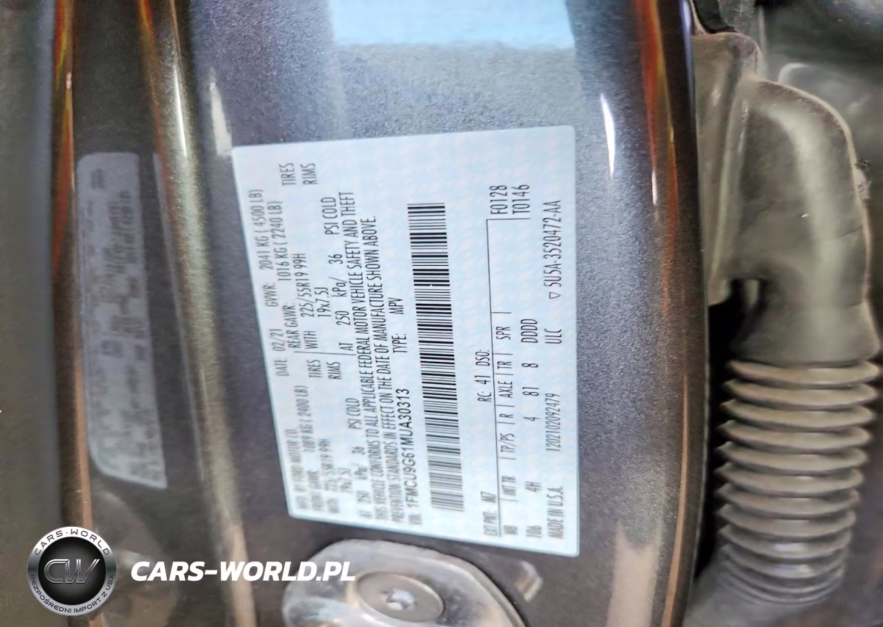 2021 Ford Escape Se VIN:1FMCU9G61MUA30313 - 14
