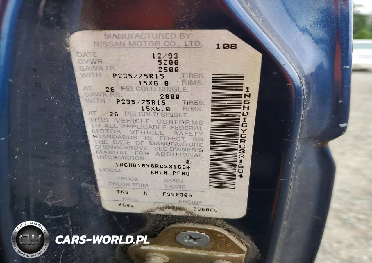 1994 Nissan Truck Xe V6 VIN:1N6HD16Y6RC331684 - 13