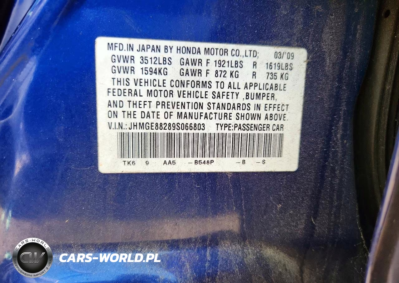 2009 Honda Fit VIN:JHMGE88289S066803 - 12
