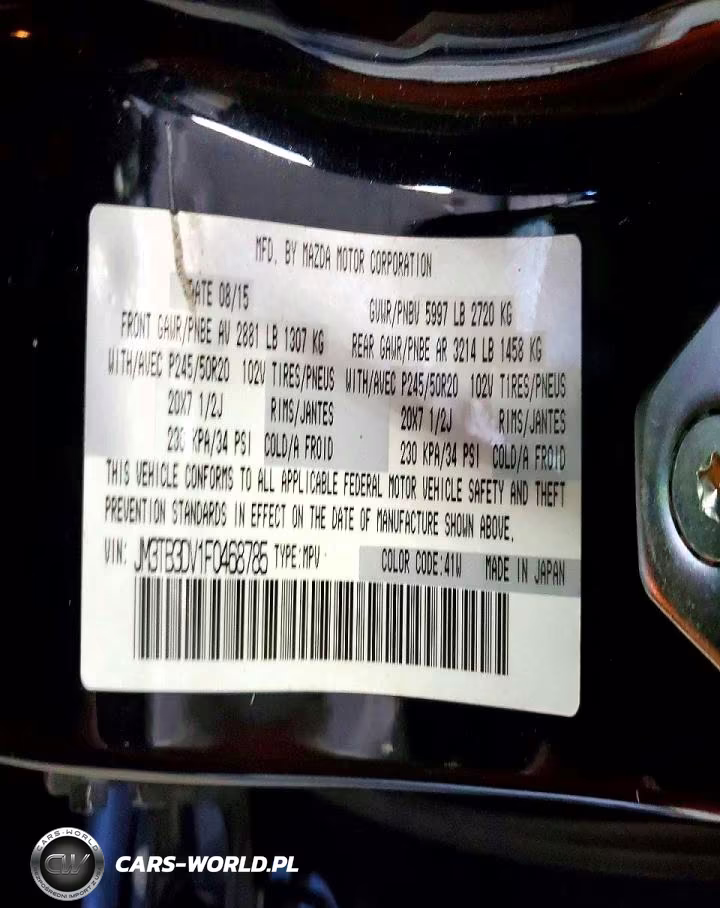 2015 Mazda Cx-9 Grand Touring VIN:JM3TB3DV1F0468785 - 13