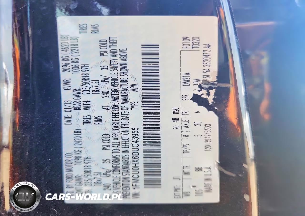 2013 Ford Escape Sel VIN:1FMCU0HX6DUC43955 - 12