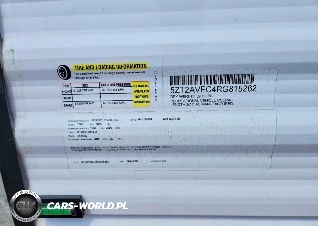 2024 Trlr Primetime Aveng VIN:5ZT2AVEC4RG815262 - 10