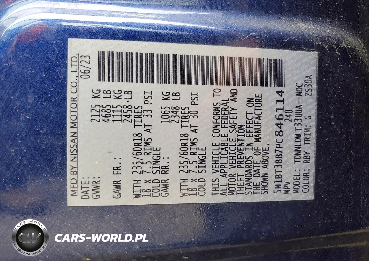 2023 Nissan Rogue Sv VIN:5N1BT3BB7PC846114 - 12