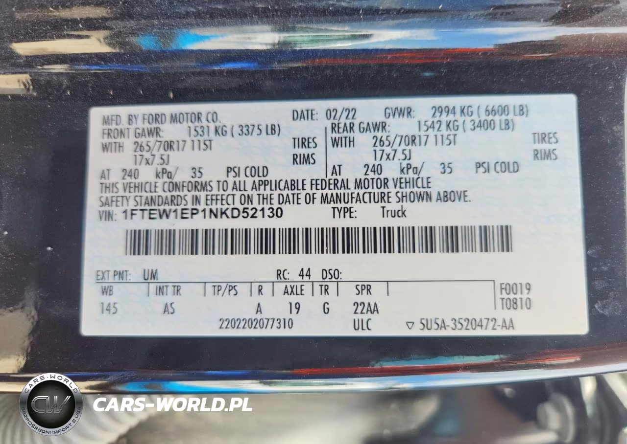 2022 Ford F150 Supercrew VIN:1FTEW1EP1NKD52130 - 12