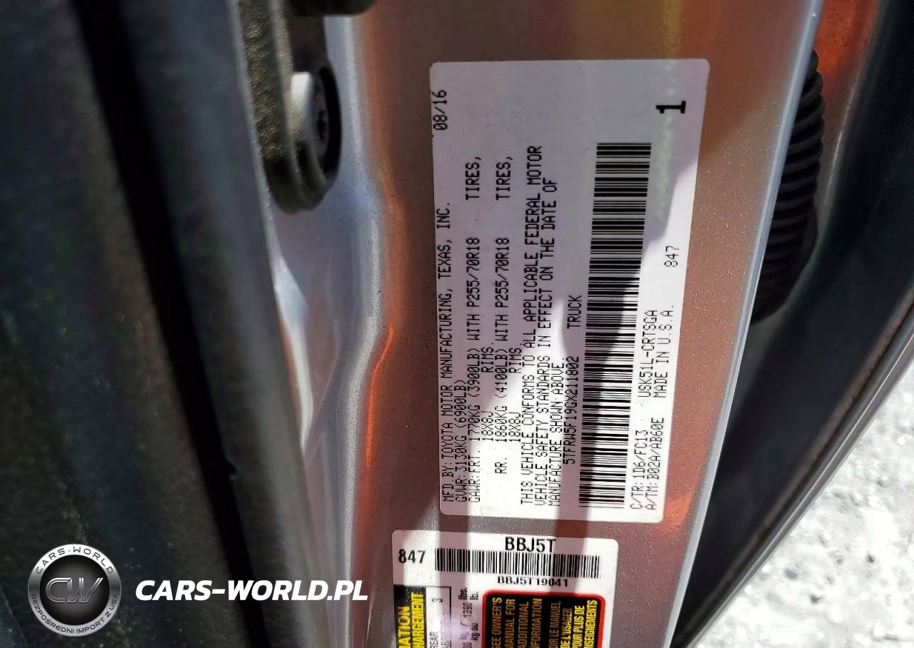 2016 Toyota Tundra Sr5 VIN:5TFRW5F19GX211802 - 12