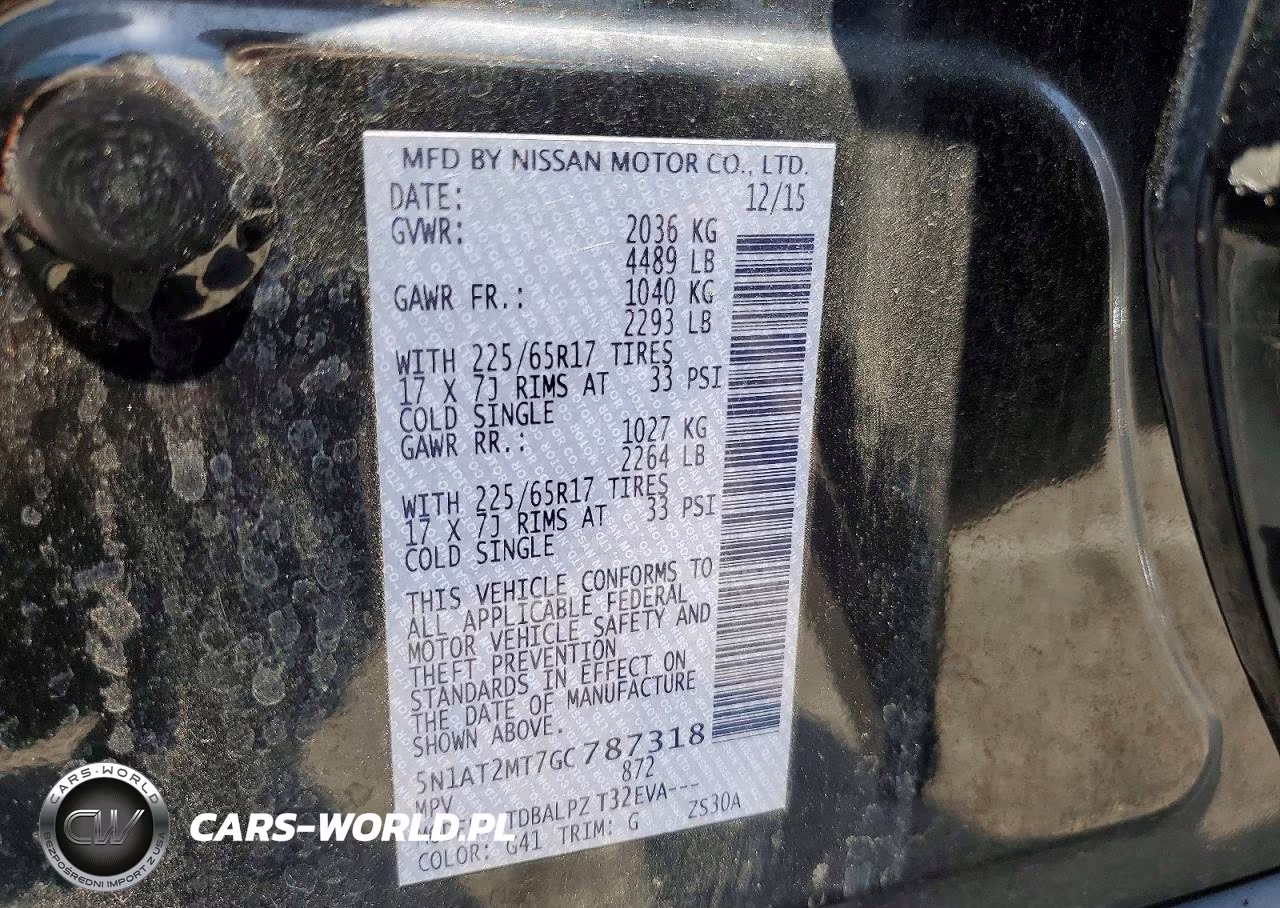 2016 Nissan Rogue S VIN:5N1AT2MT7GC787318 - 13