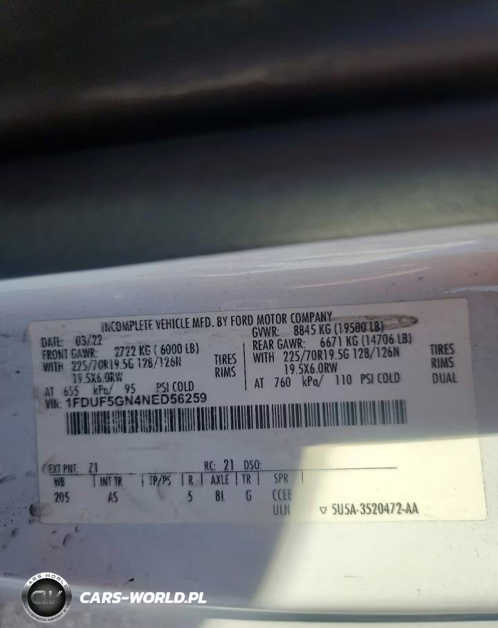 2022 Ford F550 Super Duty VIN:1FDUF5GN4NED56259 - 12